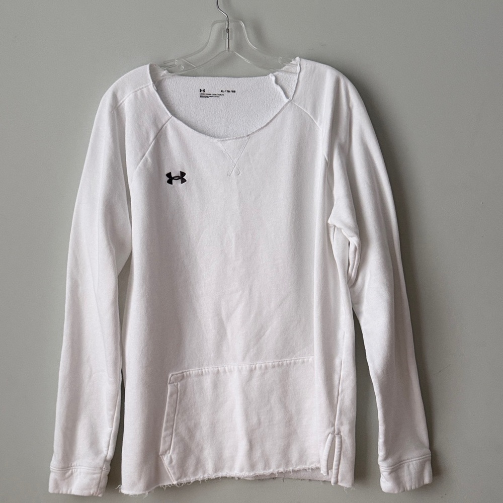 Under Armour White Long Sleeve Top with Logo